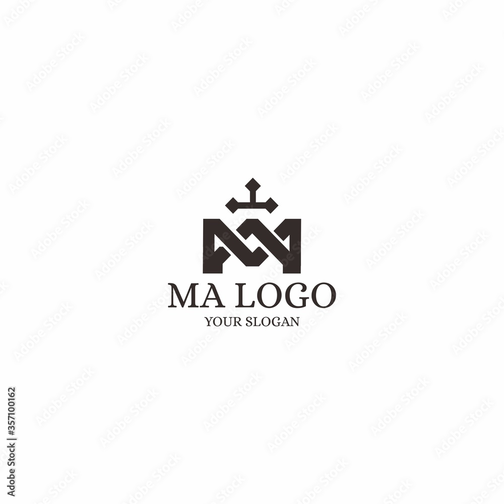 initial logo MA is suitable for industries such as fashion, hotels, boutiques, real estate, retail, and others