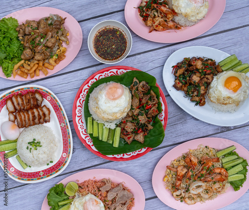 Thai Food Mixed Food Selections 