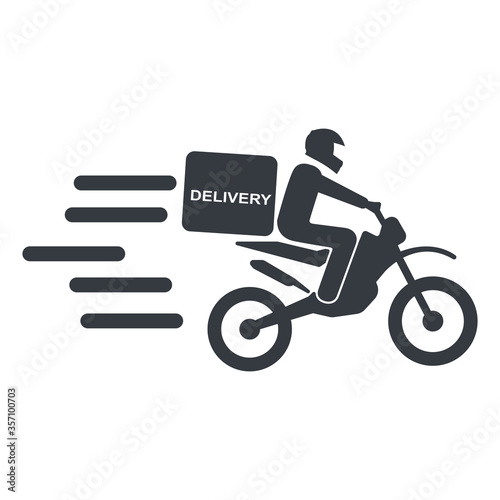 Shipping fast delivery, Motocross motorcycle icon vector, solid logo. ESP10