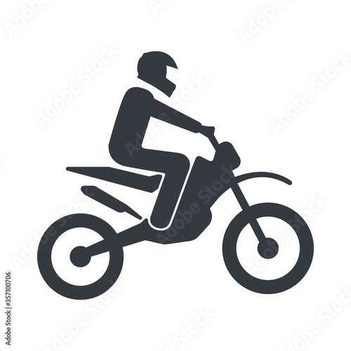 Motocross motorcycle icon vector, solid logo. ESP10
