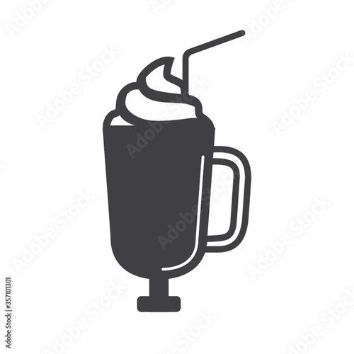 glass cup with whip cream