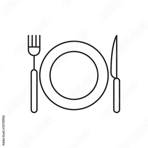 plate, fork and knife