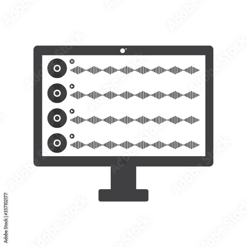 monitor with multiple music tracks