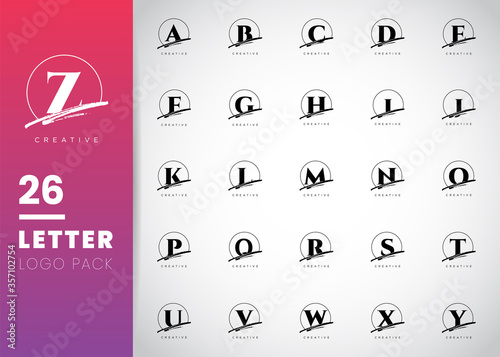 Initial Letter brush R Monogram Sliced. Black Logo template isolated on grey background