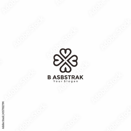 Flat elegant flower logo illustration. Simple abstract luxury logo design suitable for companies such as spas, beauty, hotels, fashion