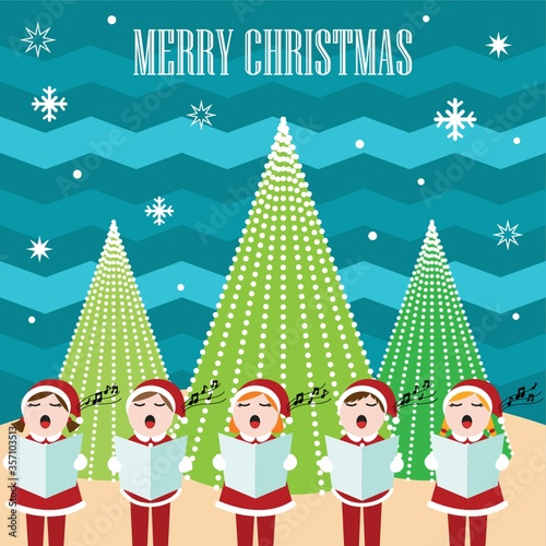 girls singing christmas hymn