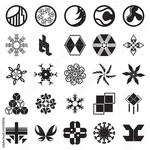 set of abstract icons