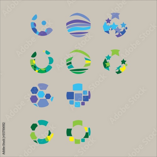 set of abstract icons