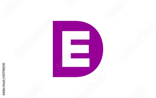 ED or DE Letter Initial Logo Design, Vector Template