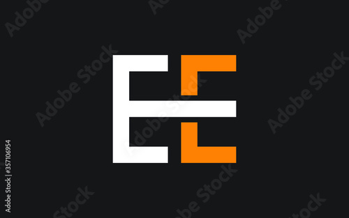 EE or E Letter Initial Logo Design, Vector Template