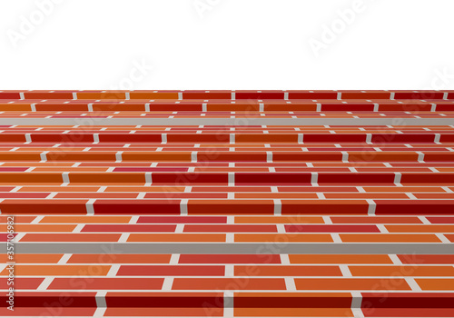 3d big brown tile stair isolated on white background 3D rendering
