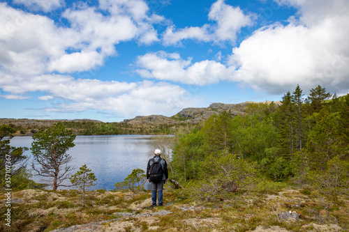 On a hike to Lake Vaagsvatnet a great summer day, Sømna municipality in Northern Norway © Gunnar E Nilsen