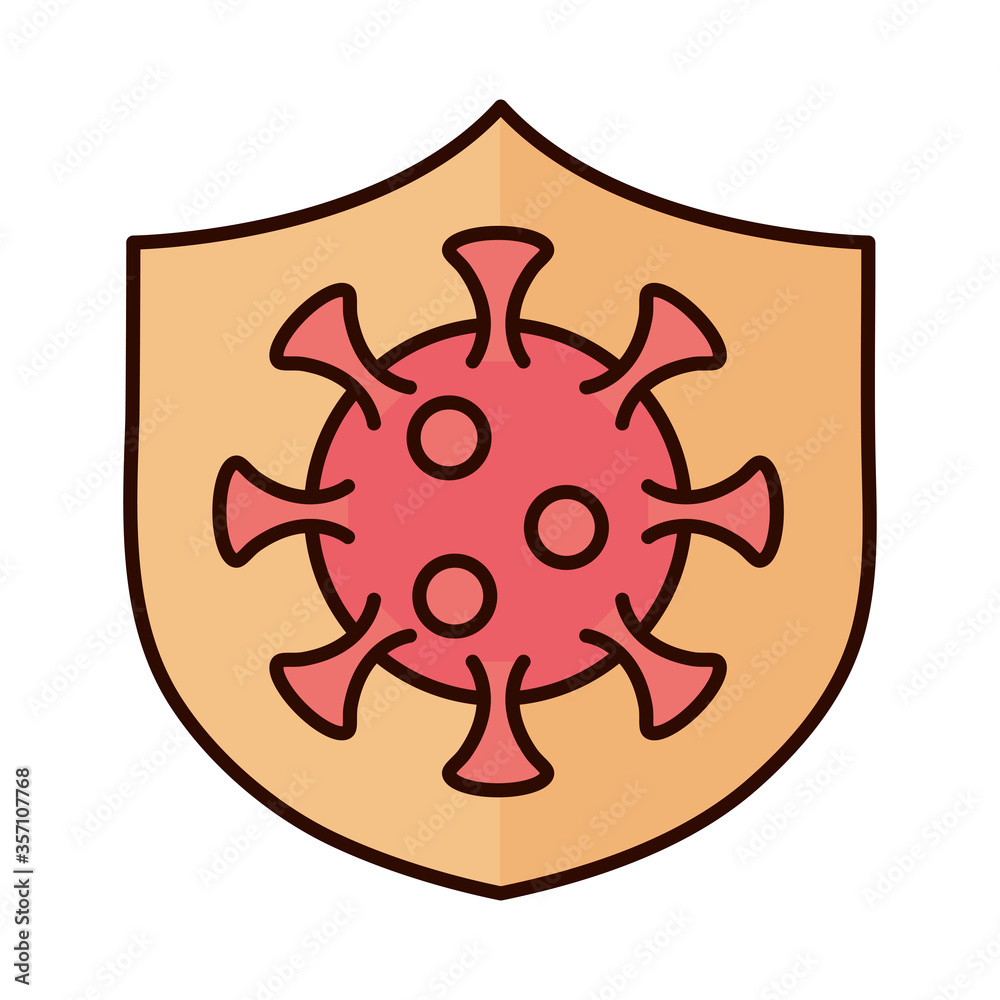 Fototapeta premium covid 19 coronavirus virus pathogen, spread outbreak disease pandemic line and fill style icon