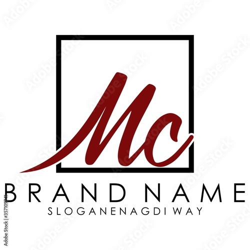 letter mc logo design concept vector