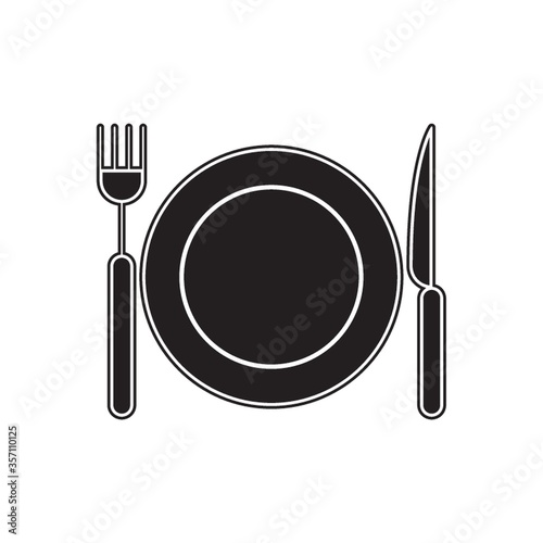 plate, fork and knife