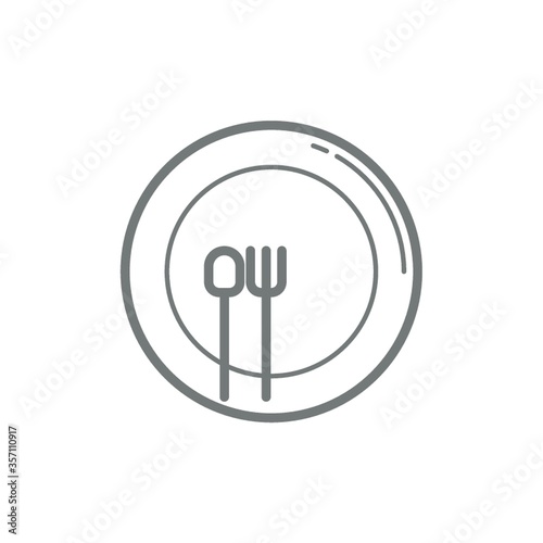 plate with spoon and fork