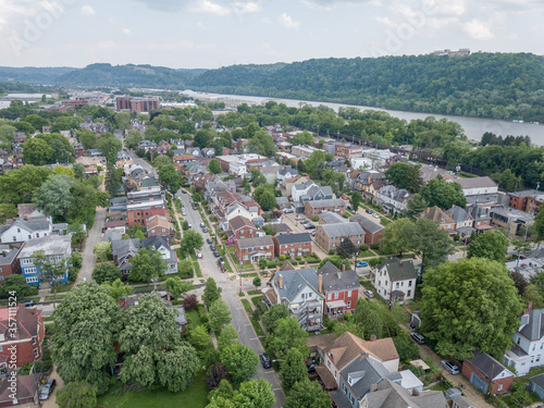 Aspinwall Pennsylvania Aerial Skyline cityscape