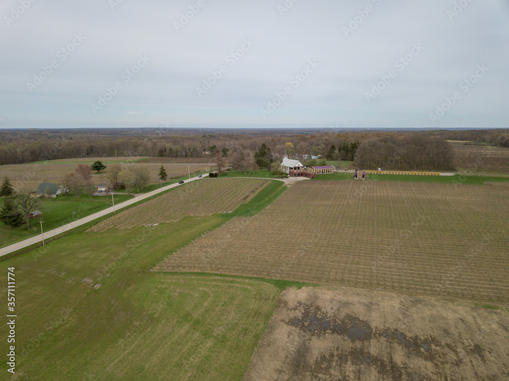 Wine County, Geneva, Ohio, Midwest wine field, midwest, countryside, farm, wine, aerial Wine County, Geneva, Ohio, Midwest wine field, midwest, countryside, farm, wine, aerial