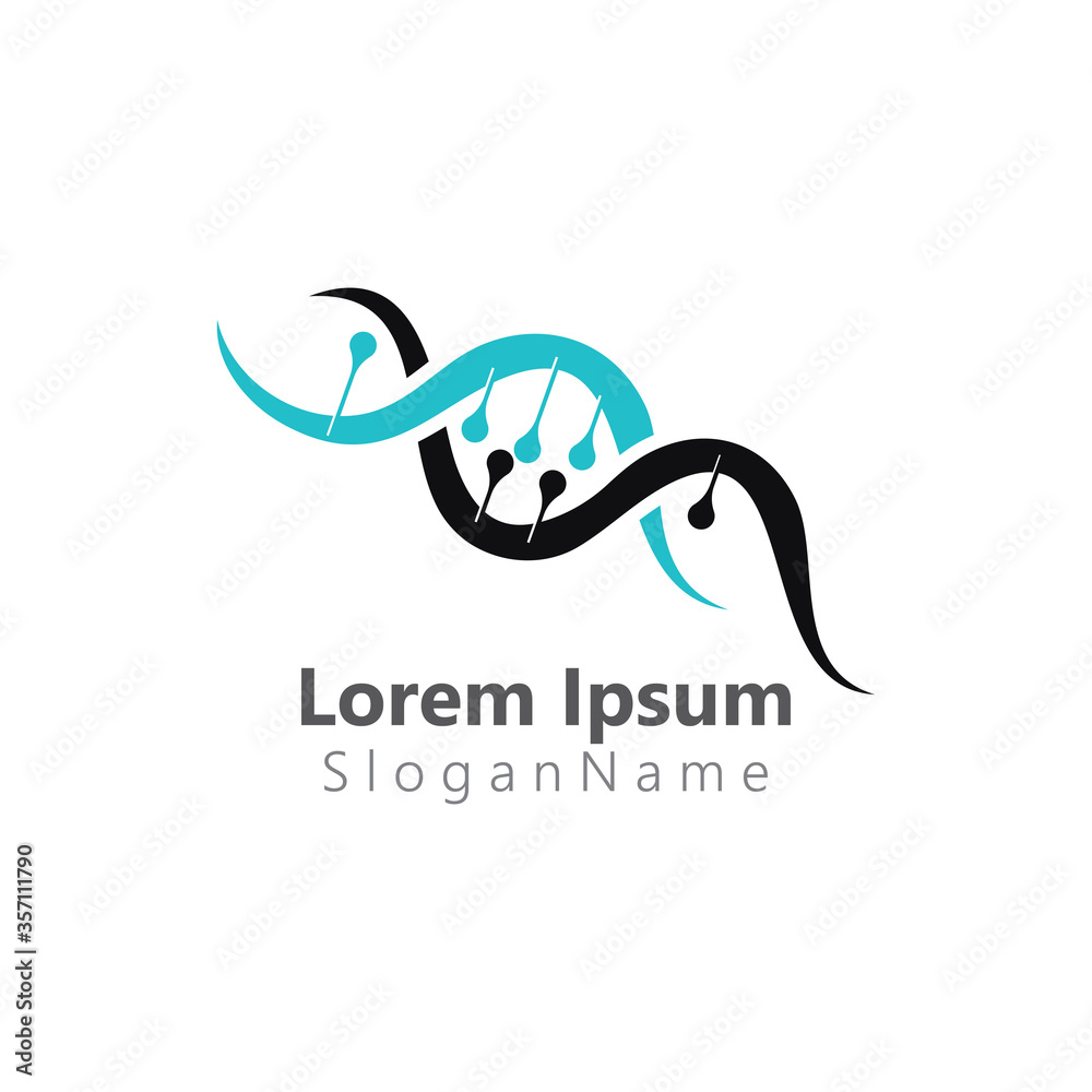 Fototapeta premium DNA Helix icon logo template human genetic vector Simple logo vector illustration