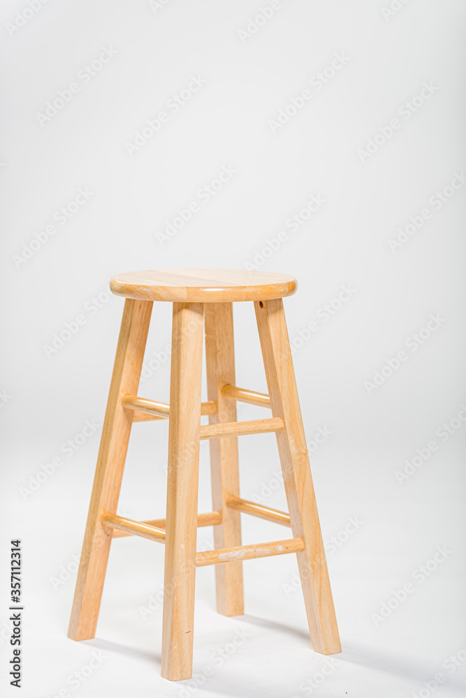 wooden chair on white background close up shot wooden chair on white background close up shot