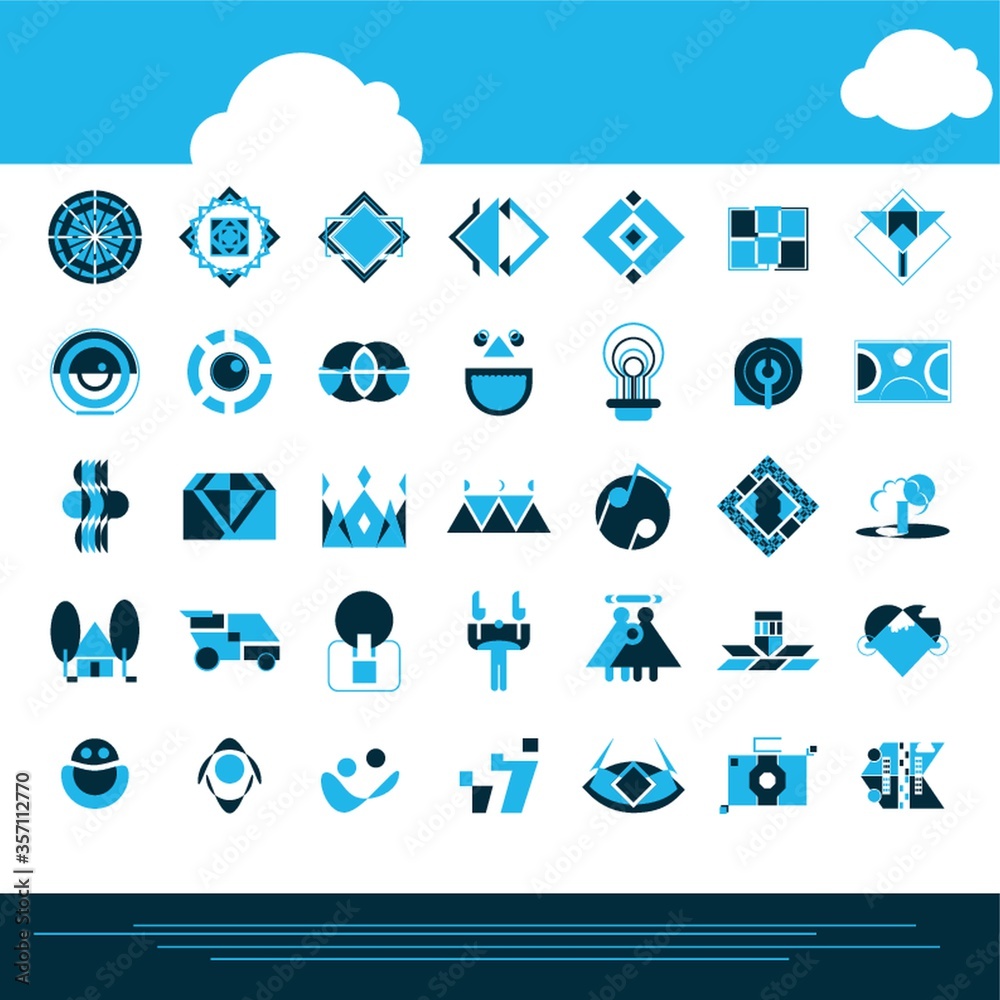 set of abstract icons set of abstract icons