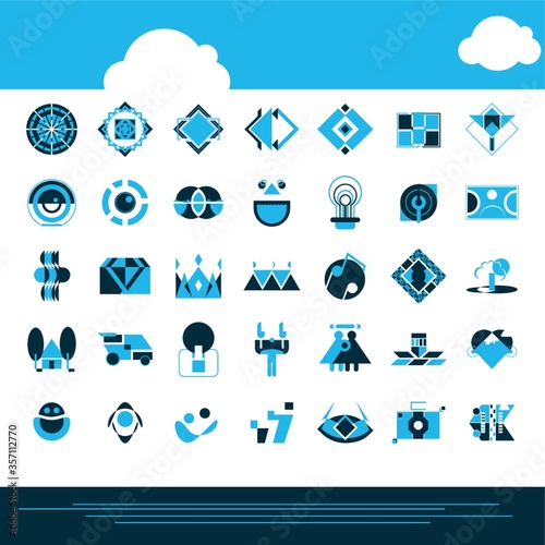 set of abstract icons
