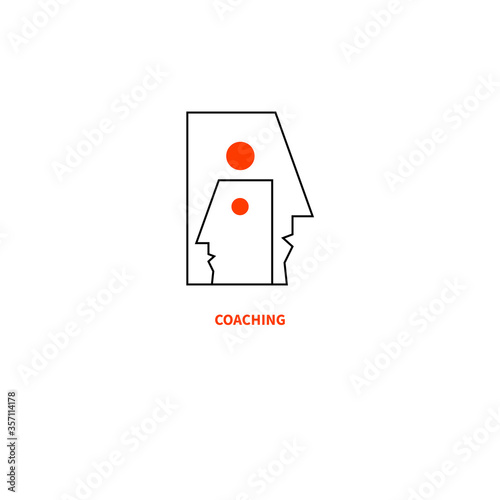 Emotional intelligence logo, coaching icon, teacher sign, coach symbol
