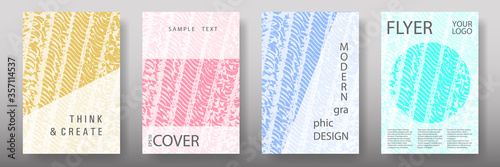 Cover page design templates set.