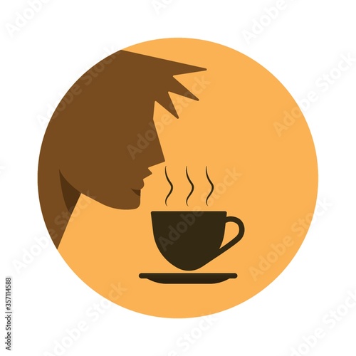 man with hot coffee