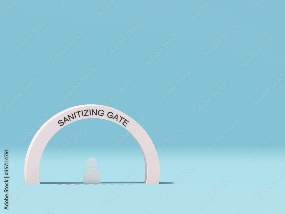 Sanitizer gate for protect people from virus.3d rendering Sanitizer gate for protect people from virus.3d rendering