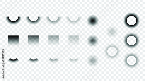 Set Collection Vector Transparent Overlay Black Soft Shadows Template Design Elements