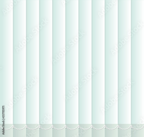 Vertical window blind. vector white office interior blackout shade. Window shutter decor. Home interior design. Graphic illustration. Background realistic window sunlight blinds closed. Office accesso