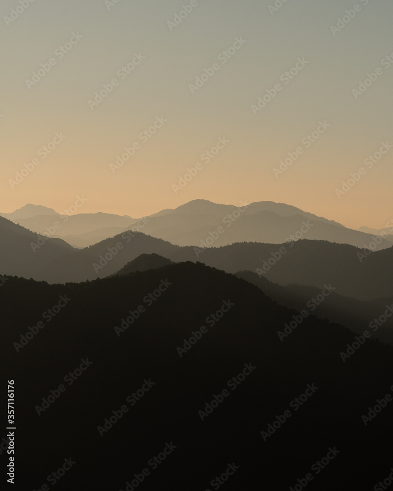 sunset in the mountains