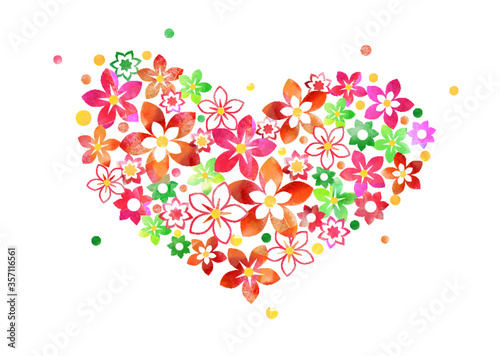 水彩ハート_ハート形