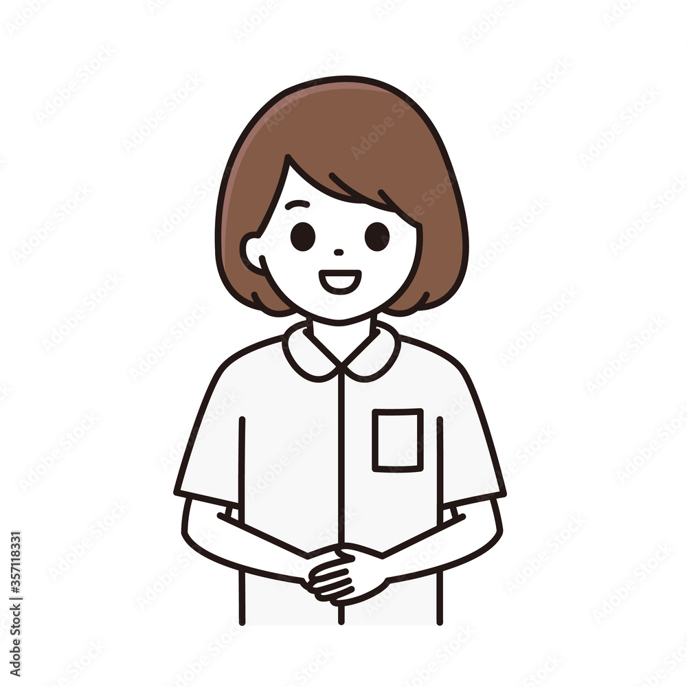 手を前で組む看護師