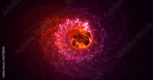 3D rendering abstract multicolor fractal light background