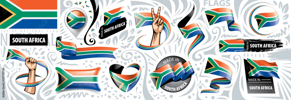 Obraz south africa flag, vector illustration on a white background