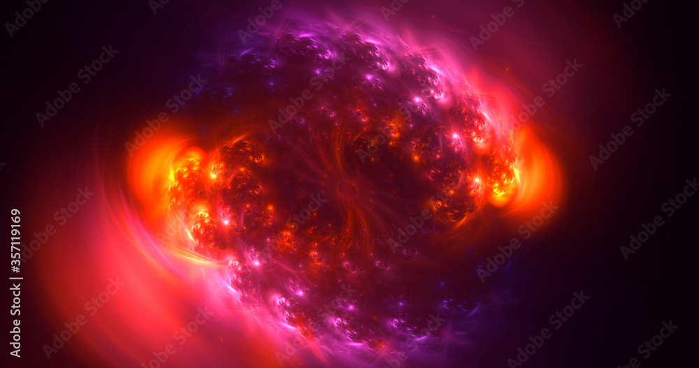 Obraz premium 3D rendering abstract multicolor fractal light background