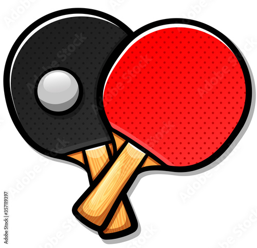 Vector table tennis paddles cartoon
