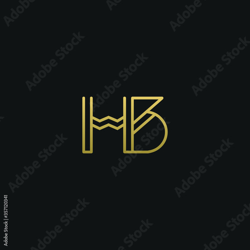 Creative modern elegant trendy unique artistic HB BH H B initial based letter icon logo