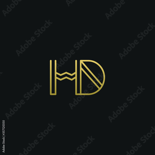 Creative modern elegant trendy unique artistic HD DH H D initial based letter icon logo