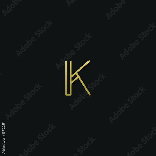 Creative modern elegant trendy unique artistic K KK initial based letter icon logo
