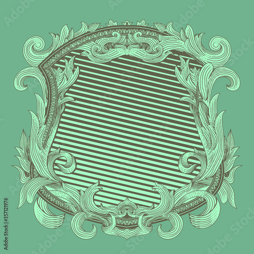 renaissance heraldry with vintage  flora ornament

