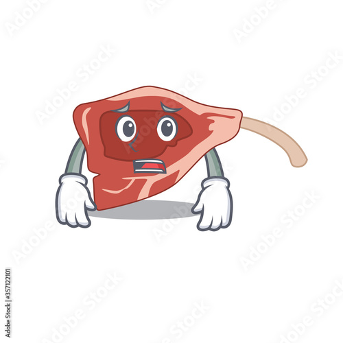 Cartoon design style of lamb chop having worried face