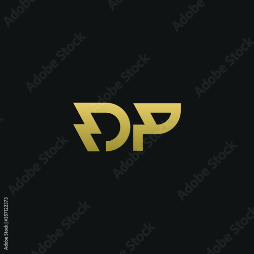 Creative modern elegant trendy unique artistic DP PD D P initial based letter icon logo