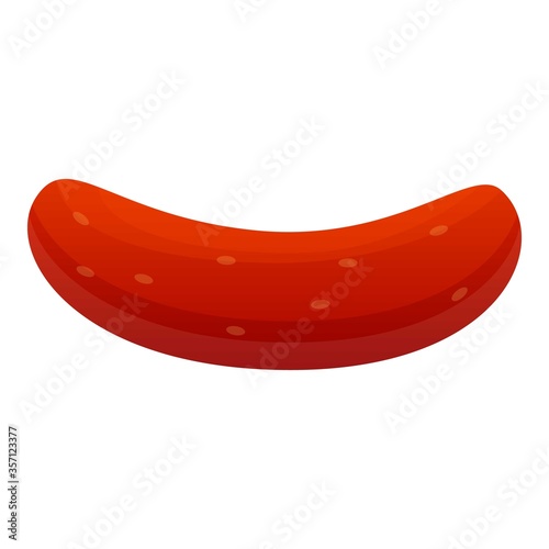 Red sausage icon. Cartoon of red sausage vector icon for web design isolated on white background