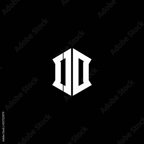 od logo monogram with shield shape design template