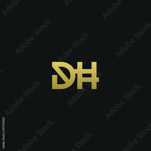 Creative modern elegant trendy unique artistic DH HD D H initial based letter icon logo.