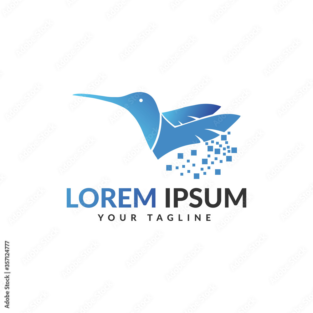 Modern colorful hummingbird fly logo Modern colorful hummingbird fly logo