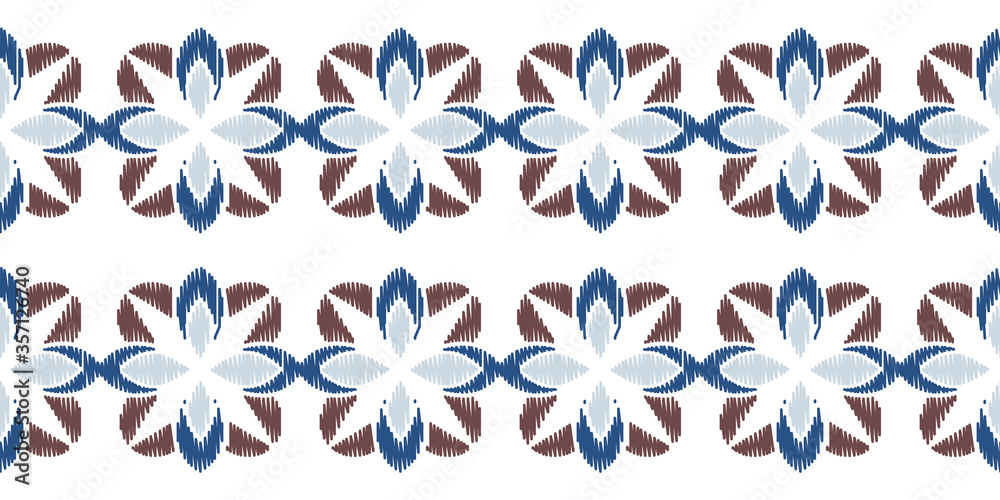 Colorful Ikat ornamentel seamless pattern for textile, wallpaper, card